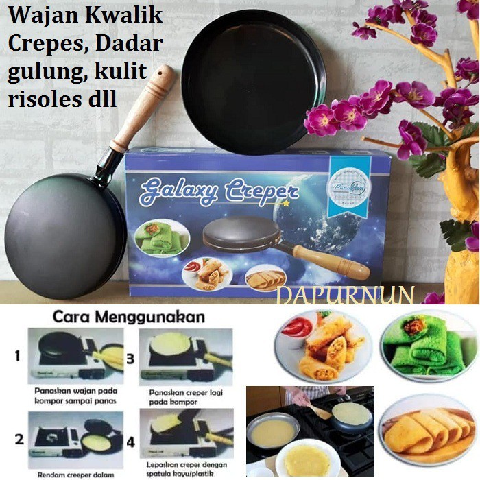 Wajan Crepes Teflon Anti Lengket Kwalik Galaxy Cetakan Lumpia Risol Crepe Bonus Via Chat Ya Shopee Indonesia