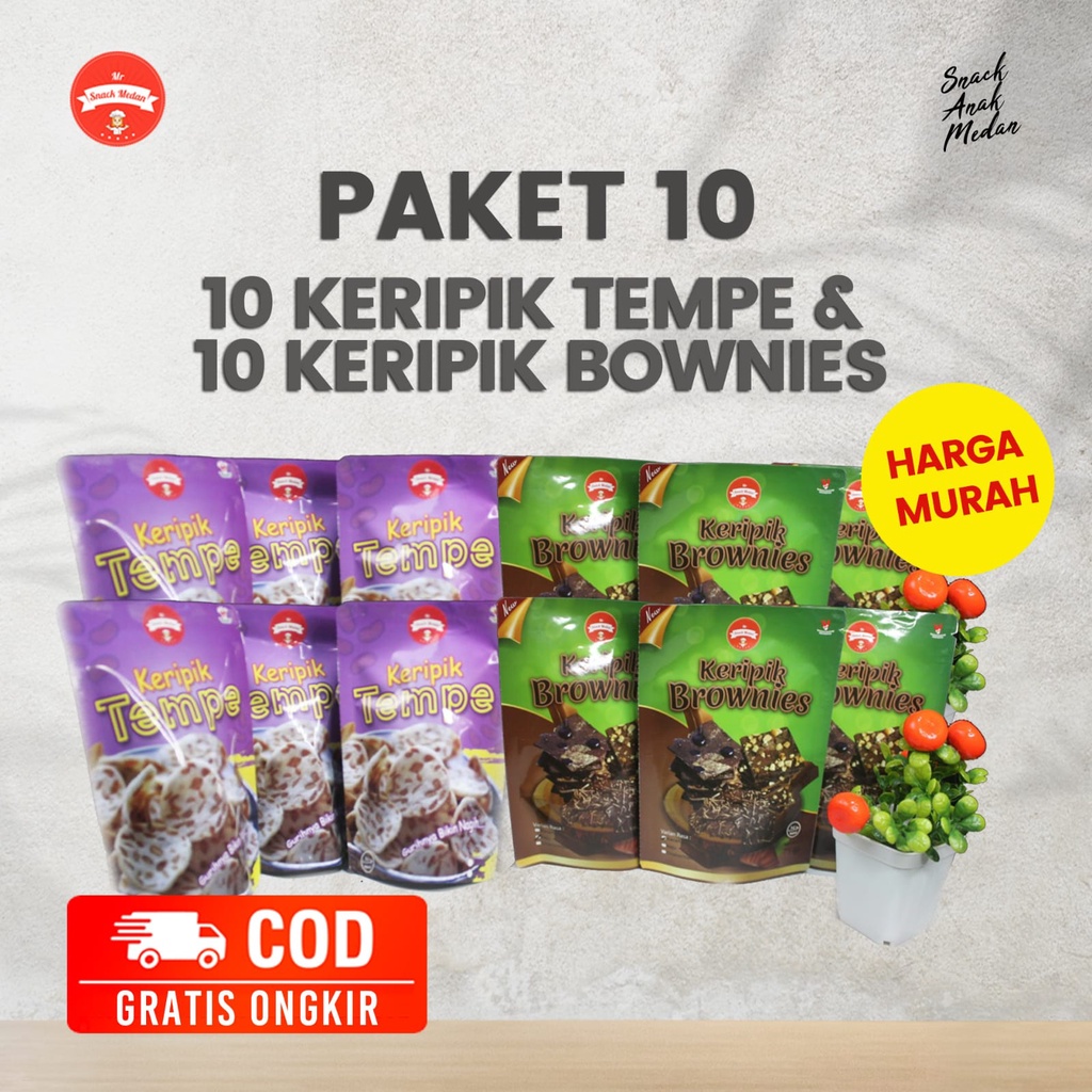 

Paket 10 Keripik Tempe dan Keripik Brownis