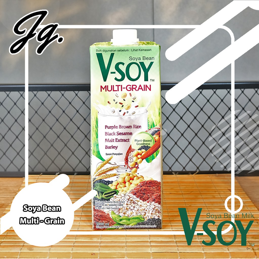 

Vsoy Susu Kedelai Multi Grain | V-soy Soya Milk 1 Liter UHT