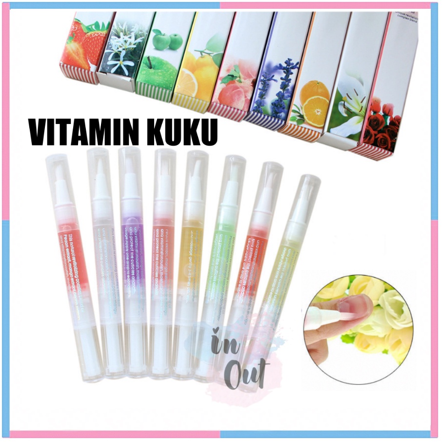 VItamin Kuku Exfoliate anti barb Oil Minyak kuku Cuticle Revitalizer Oil / Vitamin Kuku Nail Manicure Pedicure KU005