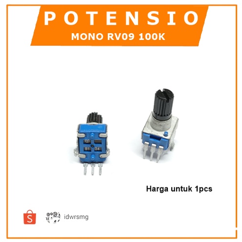 Potensiometer RV09 100K potensio 100 Kilo Biru