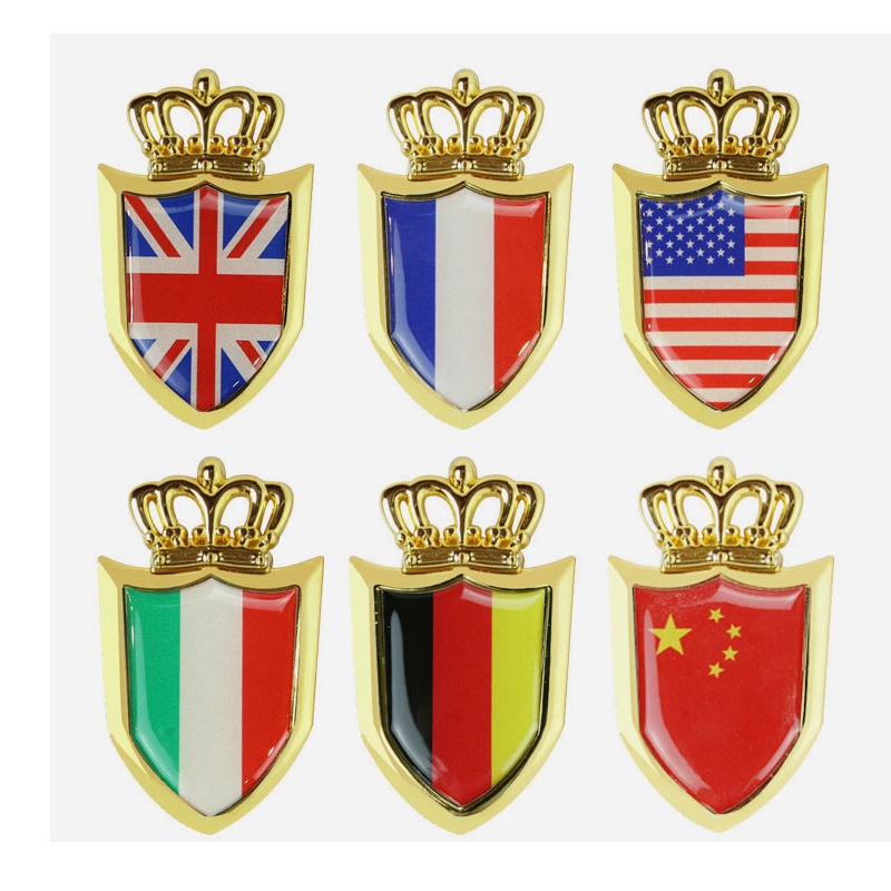 1 Pc sticker Dekorasi Kaca Belakang Mobil Motif Tulisan Jerman uk Italia Bahan metal