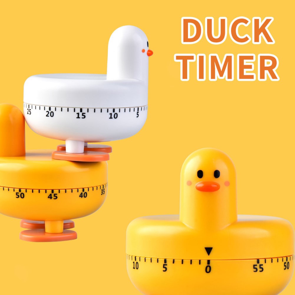 Cute Duckling Desktop Learning Timer Cartoon Rotating Mechanical Timer Kitchen Baking Timing Reminder OW