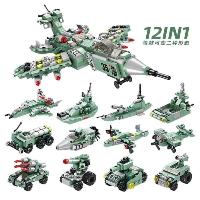 [ Mainan Edukasi Lego Brick Destroyer Fighter 12in1 633017 Lego Pesawat]
