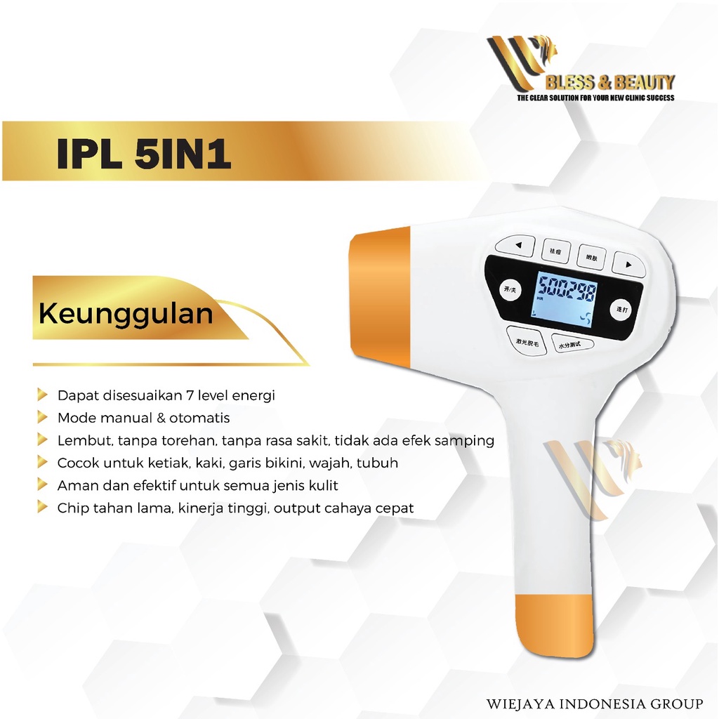 Alat IPL Laser Hair Removal 5in1 Alat laser penghilang bulu Dengan 500.000 Shoot Garansi 100%