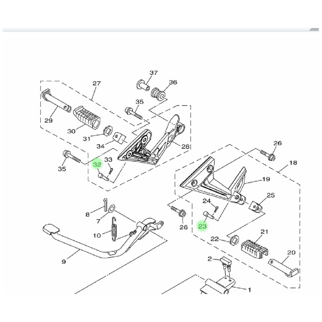 PIN CLEVIS PEN BESI FOOT STEP BELAKANG KIRI ATAU KANAN JUPITER Z MX VEGA R NEW ORIGINAL