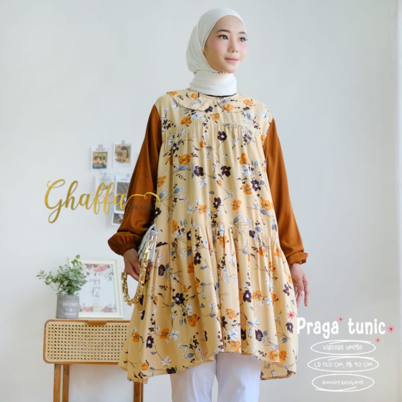 PRAGA TUNIC BY GHAFFA THE LABEL (TUNIK MOTIF MUSLIMAH) Modern rekomended