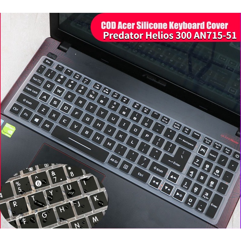 Cover Pelindung Keyboard Bahan Silikon Untuk Acer Predator Helios 300 PH315-52 / 53 / 54 PH317-53 / 54 15.6 17.3-51