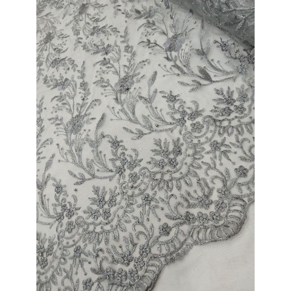 Kain Tile Payet Spangel/Tile Payet Spangkle/Payet Sequin/Bahan Kebaya