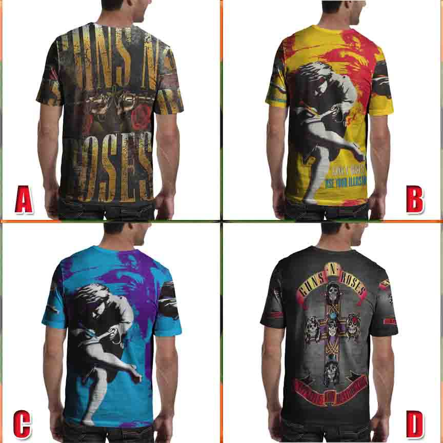 Tshirt Guns N Roses Use Your Illusion Kaos Fullprint Bahan Polyester