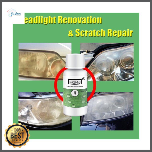 Cairan Pemutih Lampu Mobil Lens Restoration Headlight Brightener Repair 50ml HGKJ-8 Grab Medan