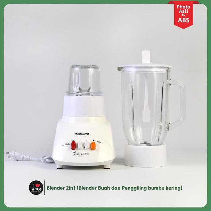 (Abs) Blender Kaca 2 In1 Premium Sachiko 1,2 Liter Amkhub2002