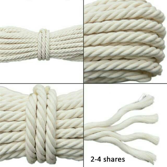 Tali katun putih 14 mm / cottom rope white 14mm / Tali tambang katun putih
