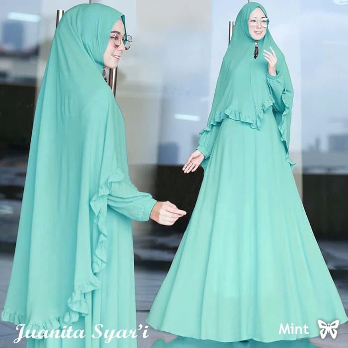 Pakaian Wanita Baju Muslim Syari Jersey Juanita