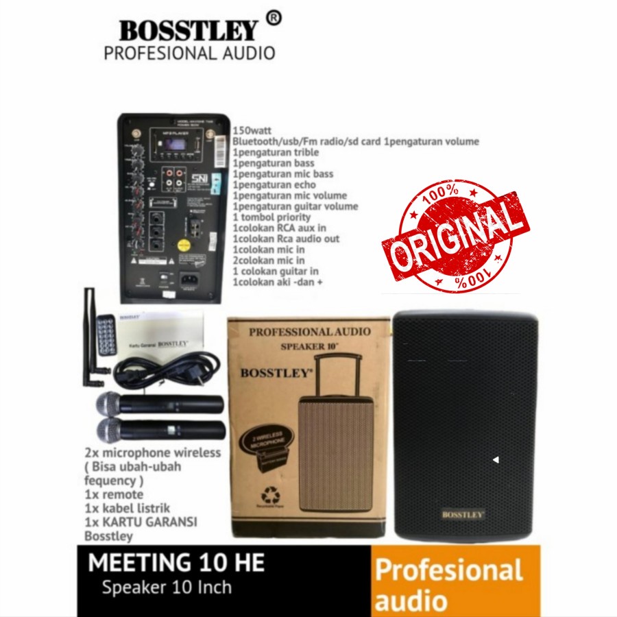 SPEAKER PORTABLE BOSSTLEY MAX10HE / MAX 10HE 10INCH ORIGINAL