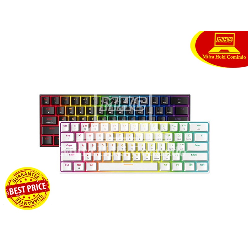 Keyboard Gaming Fantech MK857 MAXFIT61 60% Keyboard Mechanical White