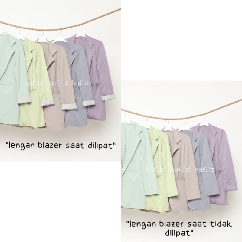 Blazer Kerja Wanita Korea Bahan Import Premium Edisi Warna Pastel