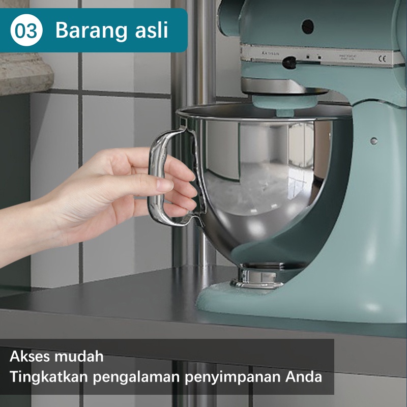 Weyon Sakura rak dapur 5 lapisan rak dapur stainless rak penyimpanan stainless steel rak rak penyimpanan dapur(ZWJ-A50-5)