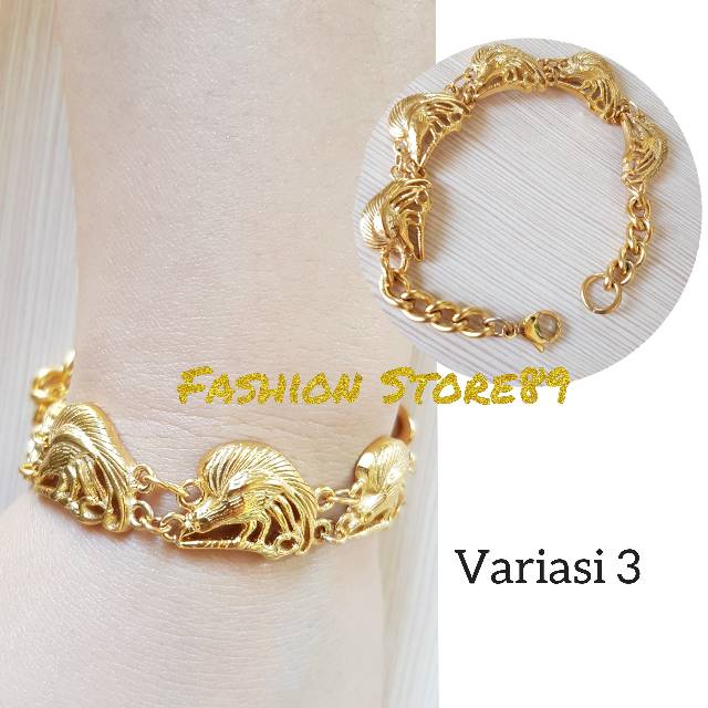 Gelang Tangan Cendrawasih / gelang import cendrawasih titanium gold antikarat import