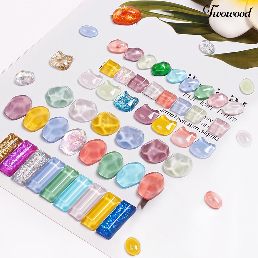 SWATCH 48 Pcs Papan Kartu Display Cat Kuku Bentuk Tidak Teratur Transparan Untuk Nail Art