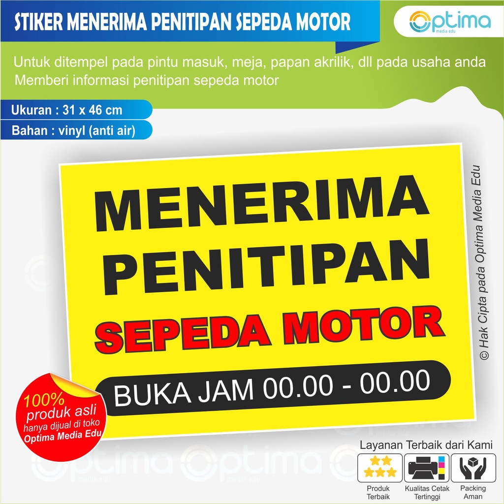 

STIKER USAHA- MENERIMA PENITIPAN SEPEDA MOTOR