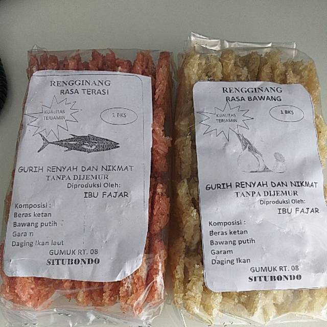 

Rengginang Kriyuk ORI Trasi, Bawang , dan Ikan