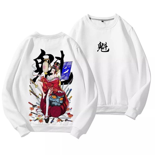 [COD] Crewneck Creunek Sweater Switer Fahsion Atasan Gambar Karekter Anime Sumer cool Samurai Katana