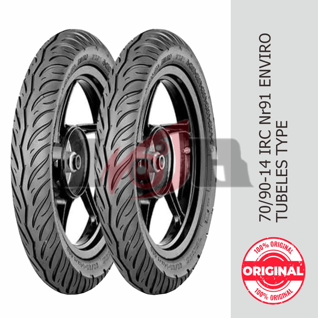 IRC 70/90-14 NR91 Enviro Tubeless Ban Motor Matik Eco Tire Matic