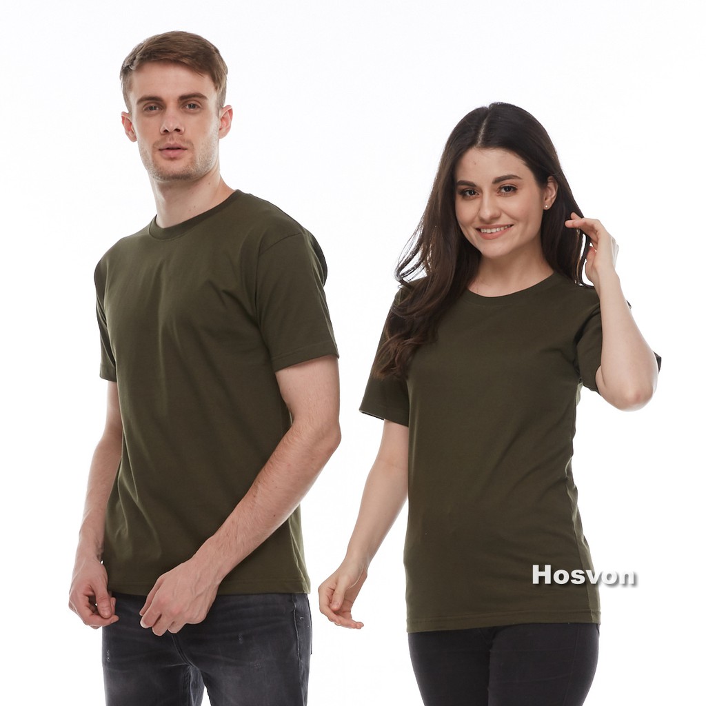 ARMY TUA Hosvon Kaos Polos Lengan Pendek Katun Combed 20s Size S-XXL ( PRIA &amp; WANITA )