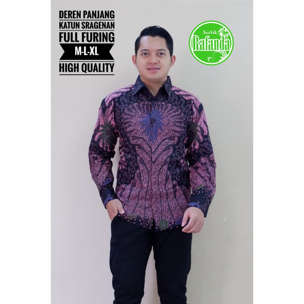 DEREN RAFANDA BATIKSOLOAMANAH BAJU KEMEJA BATIK SOLO PRIA LENGAN PANJANG PENDEK LAPIS FURING ATASAN BATIK PREMIUM MODERN KATUN HALUS WULU SEKTI MERAK MERAH ABSTRAK CABE MERAH PUSAKA BIRU GELEMBUNG SEKTI BANGAU KUNING MOZAIS MERAK PINK BANGAU WARNA GURDO