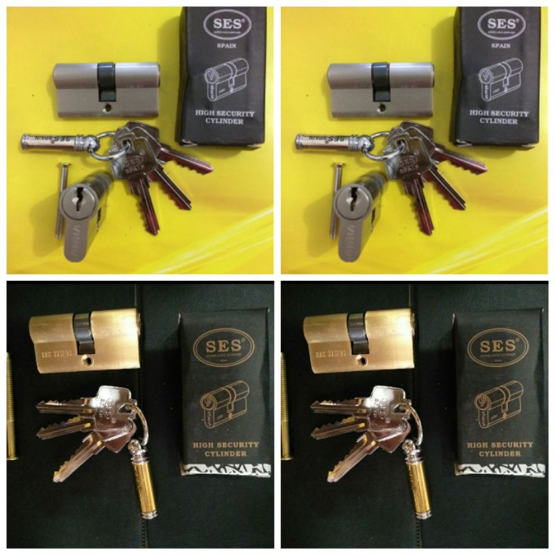 Cylinder Pintu SES 60mm SN/AB/Cylinder Kunci Pintu SES Kuningan