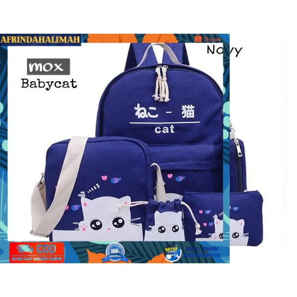 

{TERBARU} Asli Original Tas Sekolah Anak Wanita Tas Korea Baby Cat Backpack Set