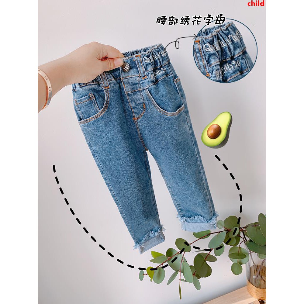  Jeans  anak  anak  Korea ramping celana  stretch Gadis 