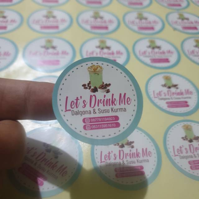 

Sticker Label Kemasan Paket 1000Pcs Cetak Plus Cutting Bahan Cromo