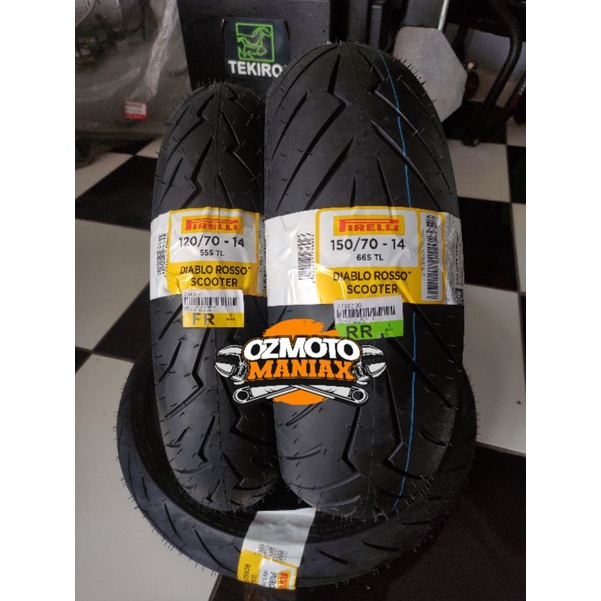 Paket Ban Pirelli Diablo Rosso Scooter 120/70-14 & 150/70-14 (Paket Ban Aerox 155)