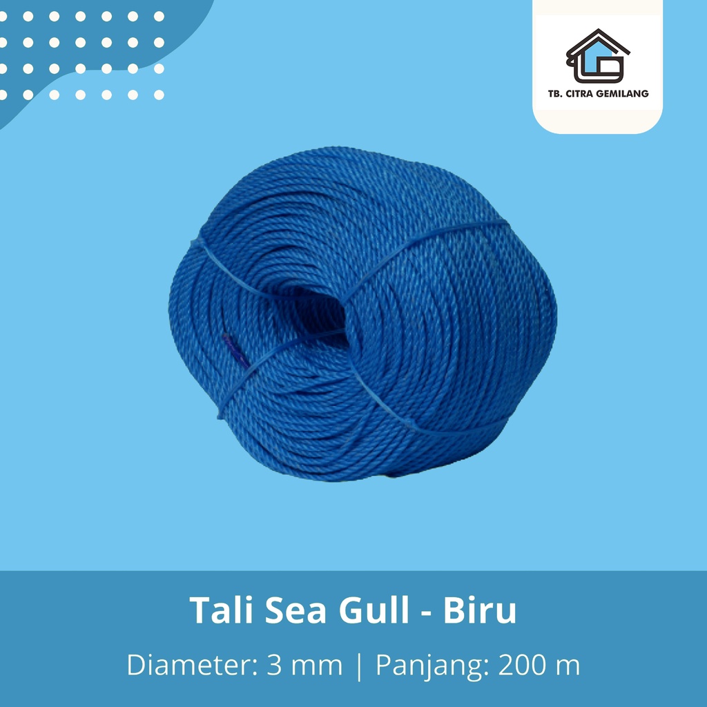 

TALI TAMPAR PLASTIK 3 MM ASLI - SEAGULL