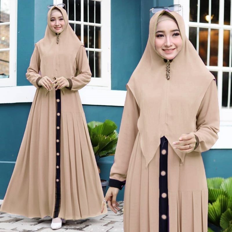 Baju Gamis Muslim Terbaru 2020 2021 Model Baju Pesta Wanita kekinian Bahan