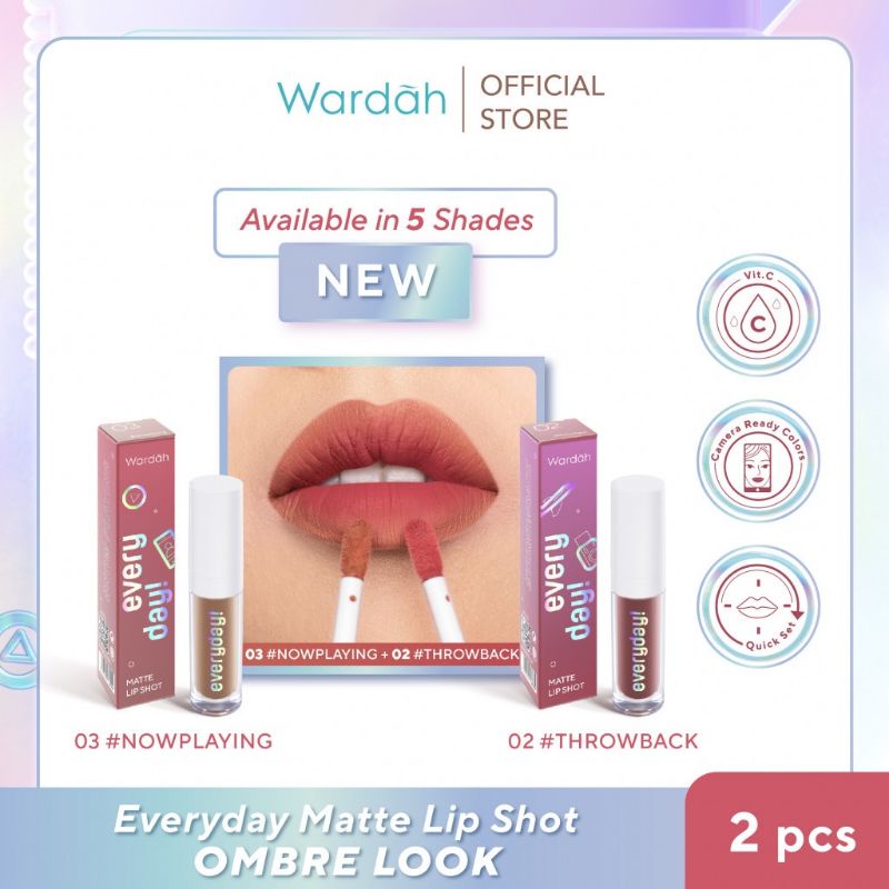 Wardah Everyday Matte Lip Shot Paket Ombre Lip Cream