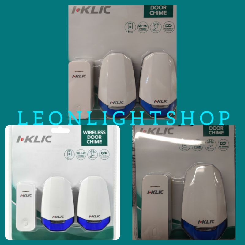 ACE HARDWARE I-KLIC BEL PINTU RUMAH NIRKABEL KINETIC 2 RECEIVER/WIRELESS DOORBELL/BEL WIRELESS