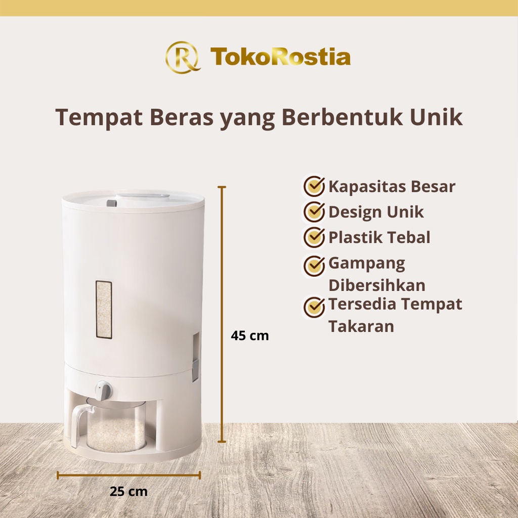 Rice Dispenser Tempat Penyimpanan Kontainer Container Beras 10 KG N34