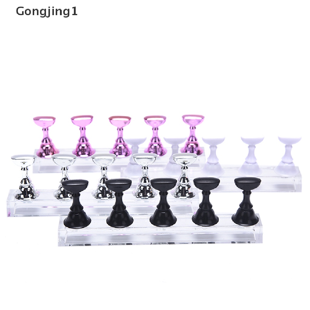 Gongjing1 1 Set Stand Display Kuku Palsu Bahan Akrilik Kristal