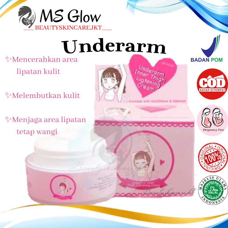 Ms Glow Underarm Inner Thigh Lightening Cream Pencerah Ketiak