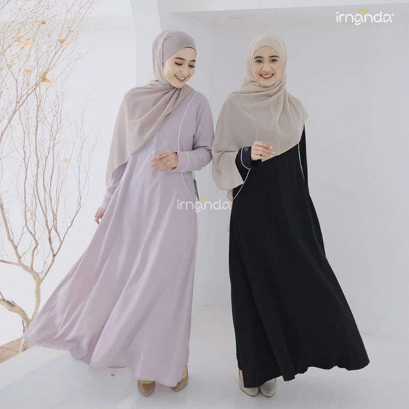 [IRNANDA] Gamis Dress Muslimah Lis Depan HANNA series Madeline Premium Terbaru