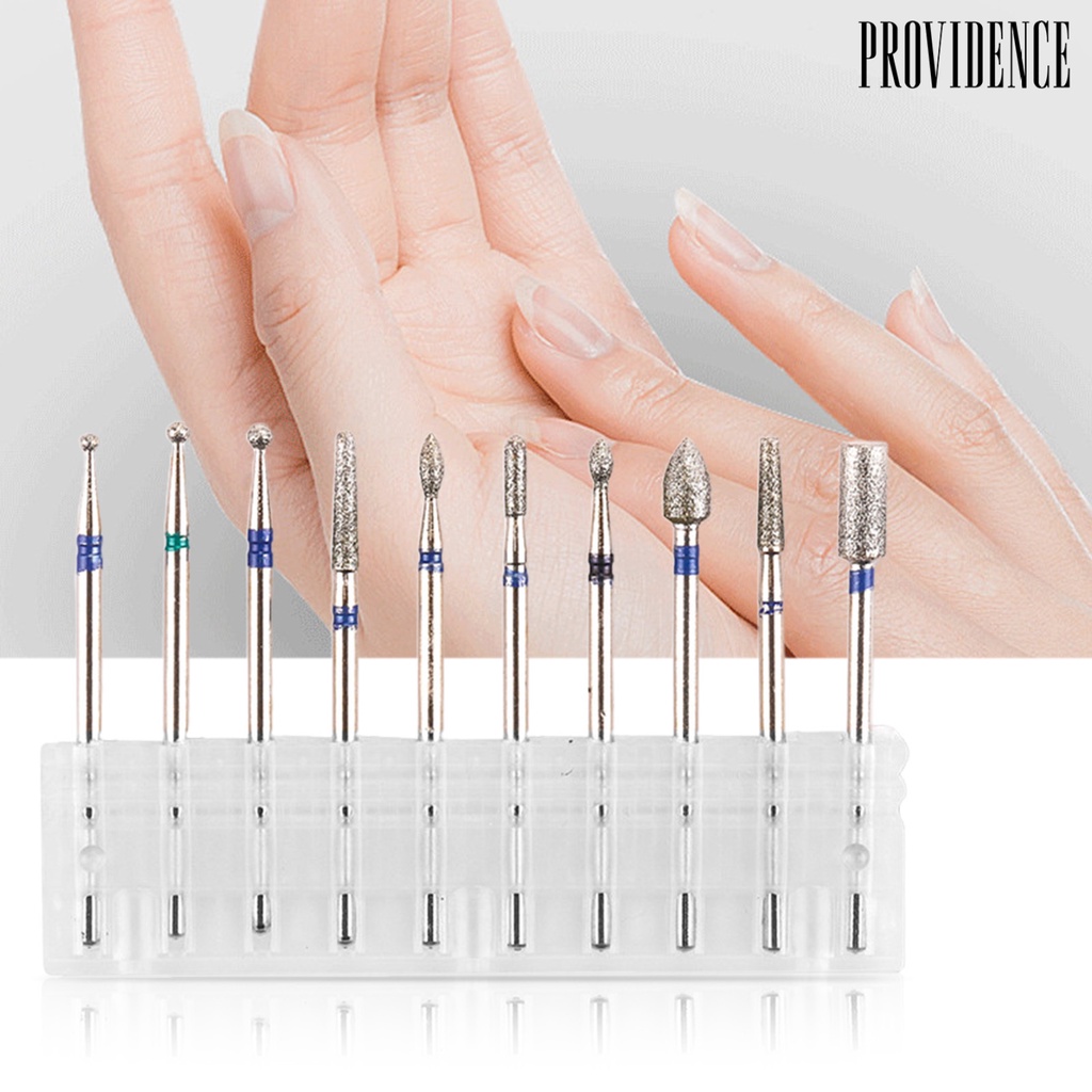 Providence 10Pcs/Set Manicure Polisher Impact Resistance Excellent Durability Tungsten Steel Nail Drill Bites Set for Women