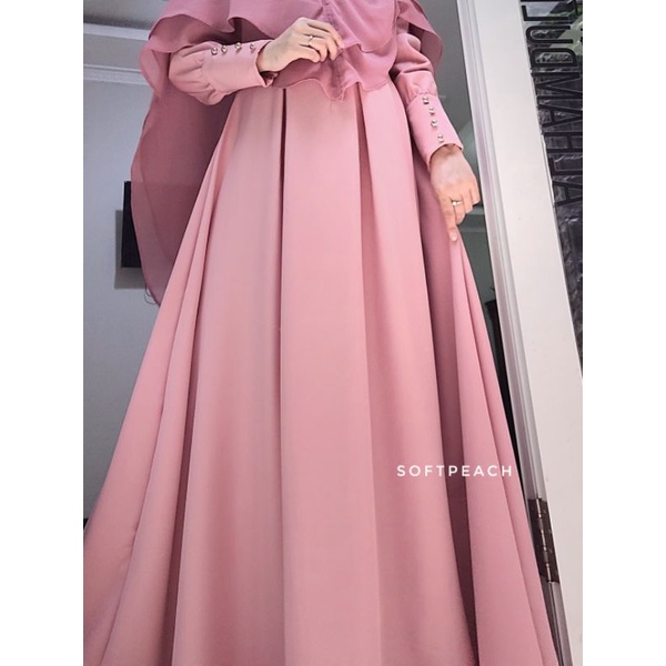 Hawa Dress gamis Premium design lengan balon realpict-5
