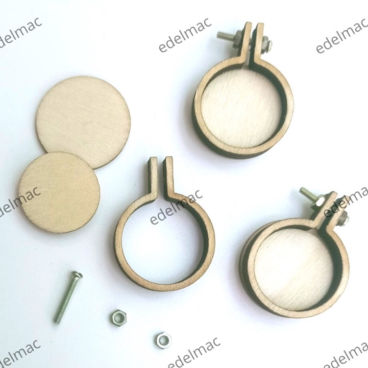 Mini Wood Embroidery Cross Stitch Frame Hoop Pendant Laser Cut For Jewelry Necklac DIY Handicraft Sewing Accessories