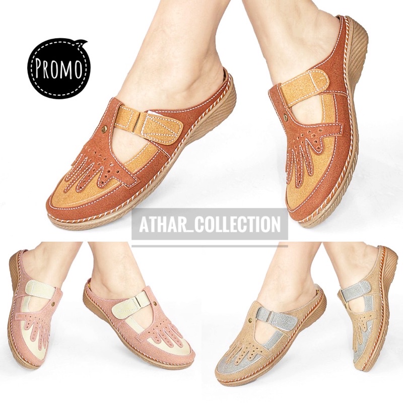 Sepatu Sandal Sendal Wanita Mules Flat Tali Slip On Wanita Perempuan Dewasa Terbaru Kekinian Murah S