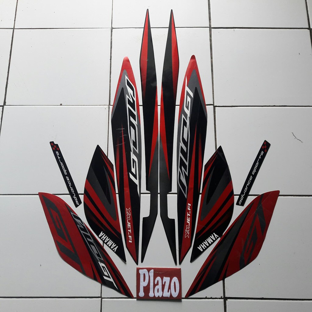 Stiker Motor Mio Gt 2014 Hitam-Merah