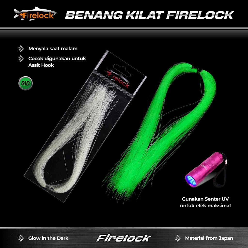 Senar Pancing  BENANG  Bulu KILAT Firelock GLOW IN THE DARK