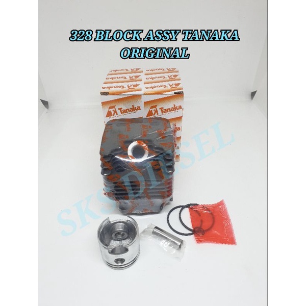 318 328 CYLINDER BLOCK ASSY BLOK BORING KOMPLIT MESIN POTONG RUMPUT MEREK TANAKA ORIGINAL SUPER BLAC